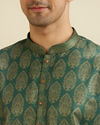 Bottle Green Jaal Medallion Patterned Kurta Set